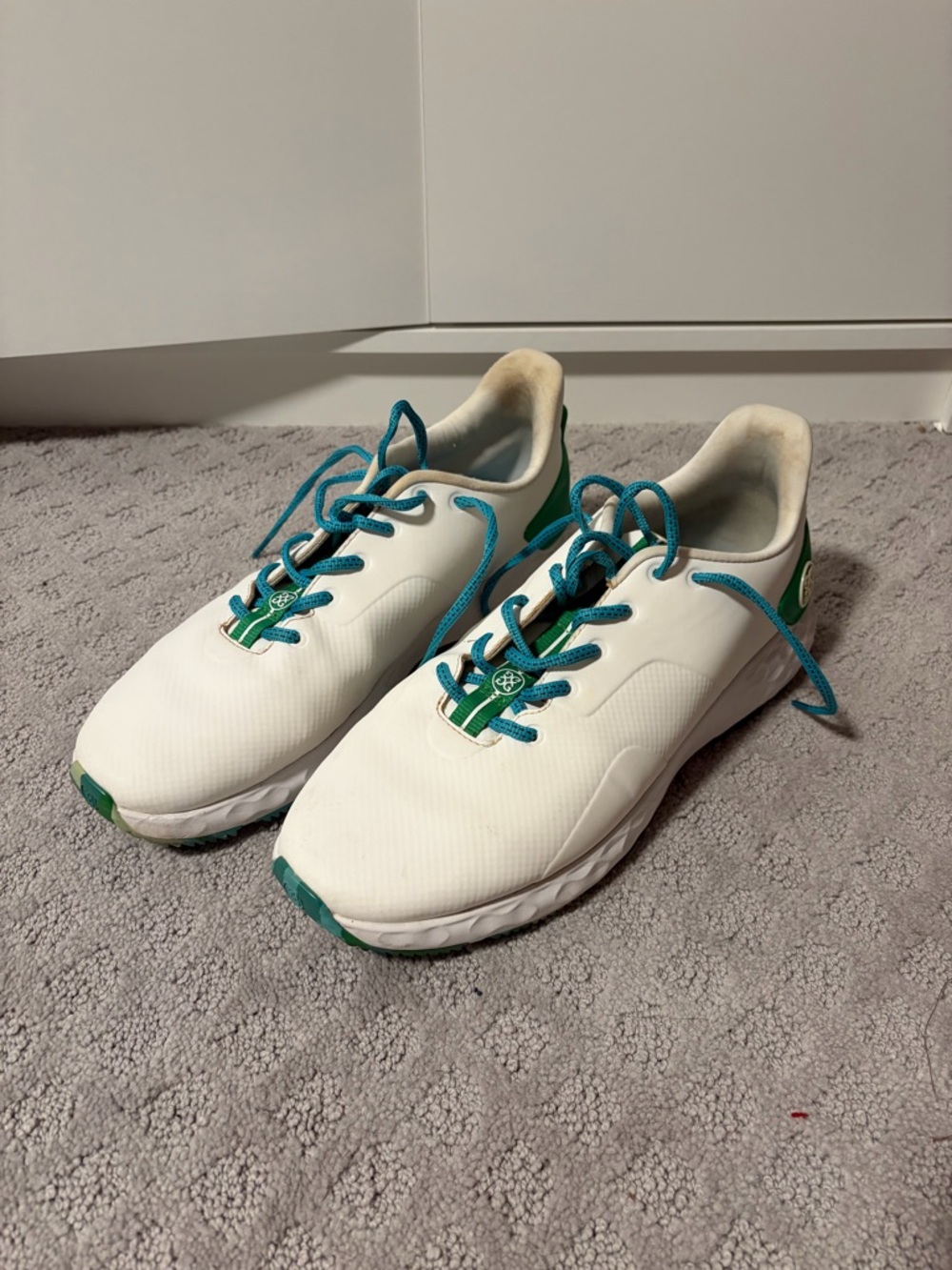 G/FORE White Golf Shoes with Green Accents